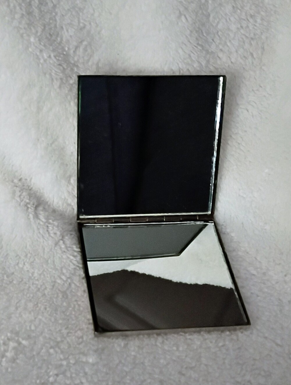 Compact Vintage Folding Chrome Mirror